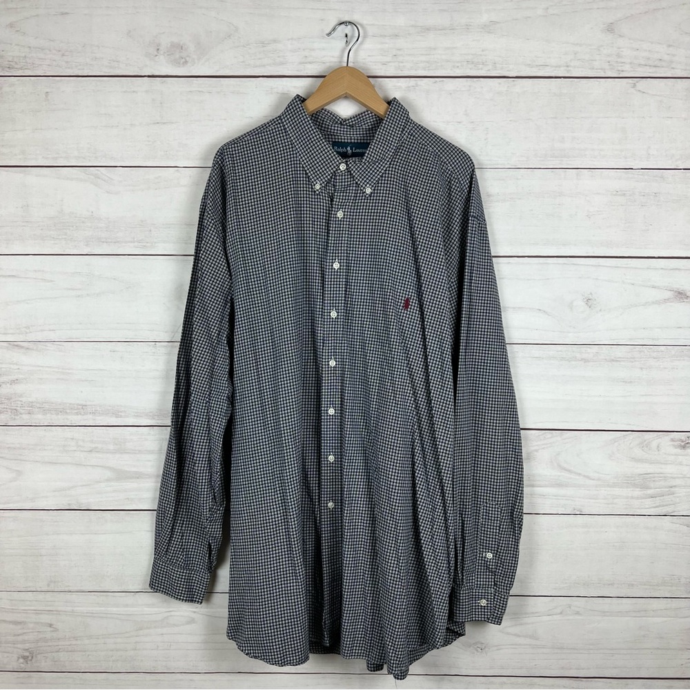 Polo by Ralph Lauren Black & White Micro-Gingham Button-Down Shirt